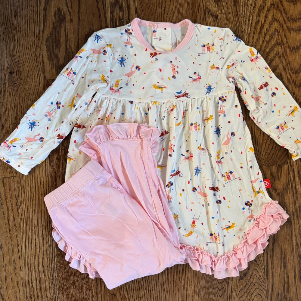 Magnetic Me Pink Carnivale Ruffle Set 12-18 months - Picture 3 of 7